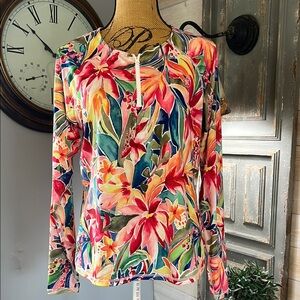 Hurley Floral Long Sleeve sun top. XL